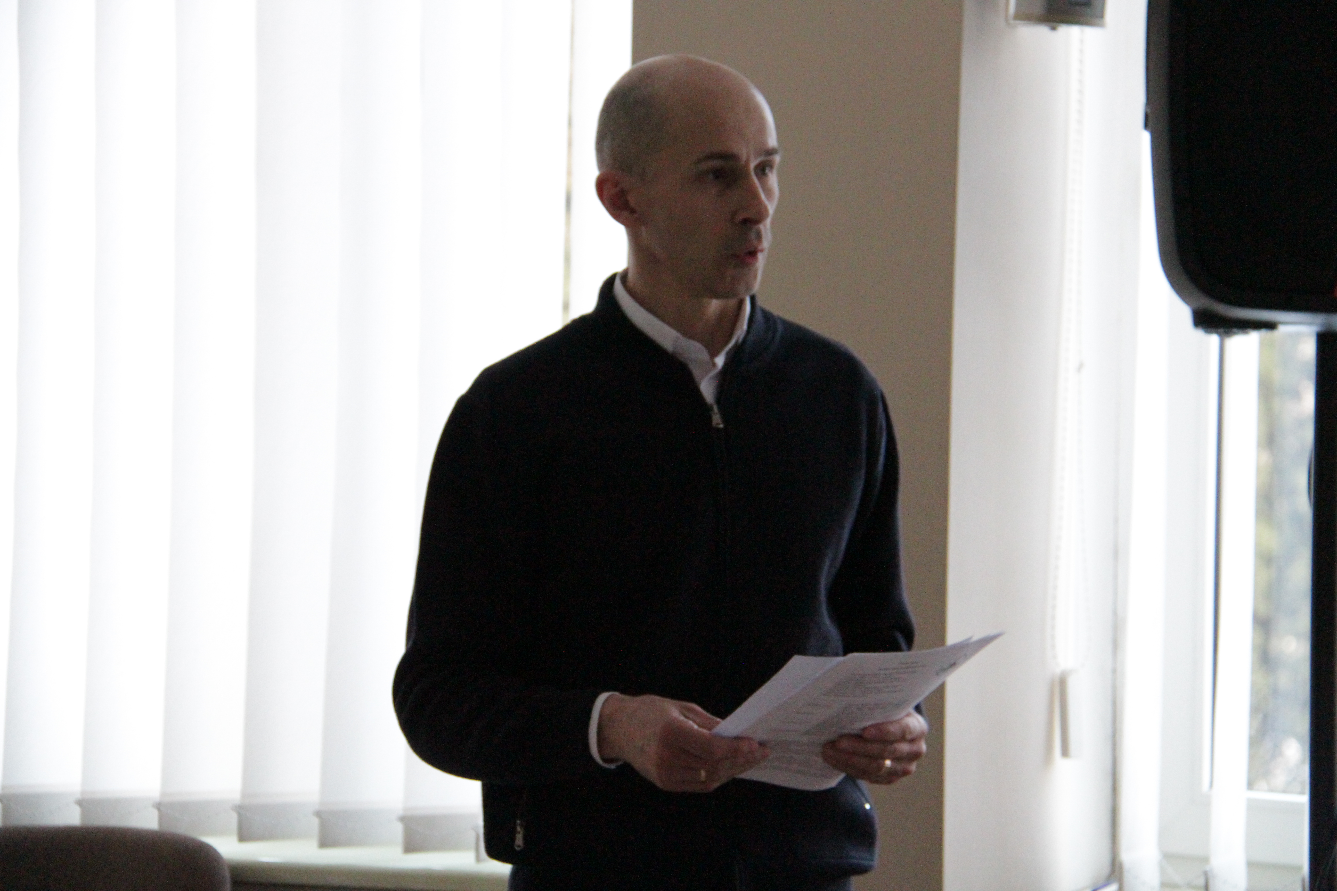 Vystupaie Bohdan Zablotskyi, kerivnyk navchalno-naukovoho tsentru orhanizatsii osvitnoho protsesu